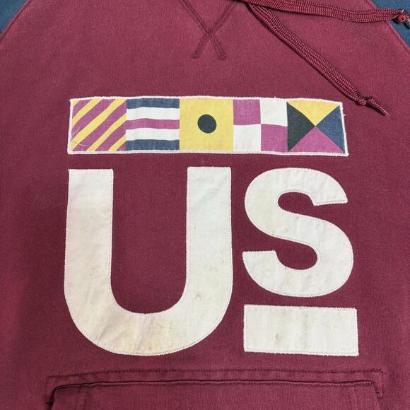 KITH Acedemy Hartford Hoodie Burgundy Navy Men Sz L Preowned - Picture 2 of 6